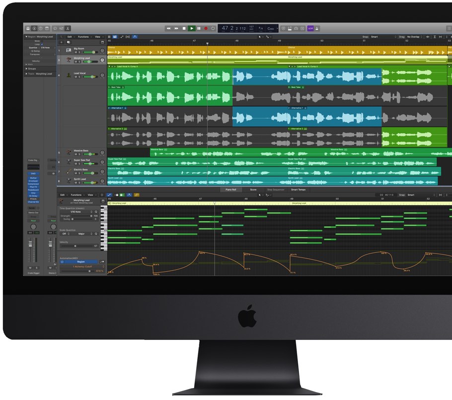 Logic Pro mixing session at Promenade Studios